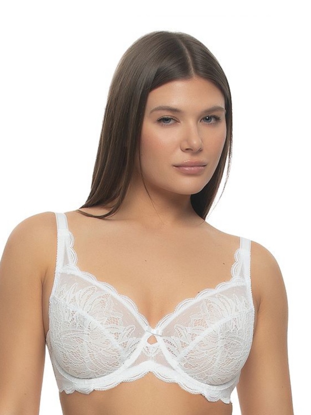 Paramour by Felina peridot lace bra white size 34DDD Style 115073